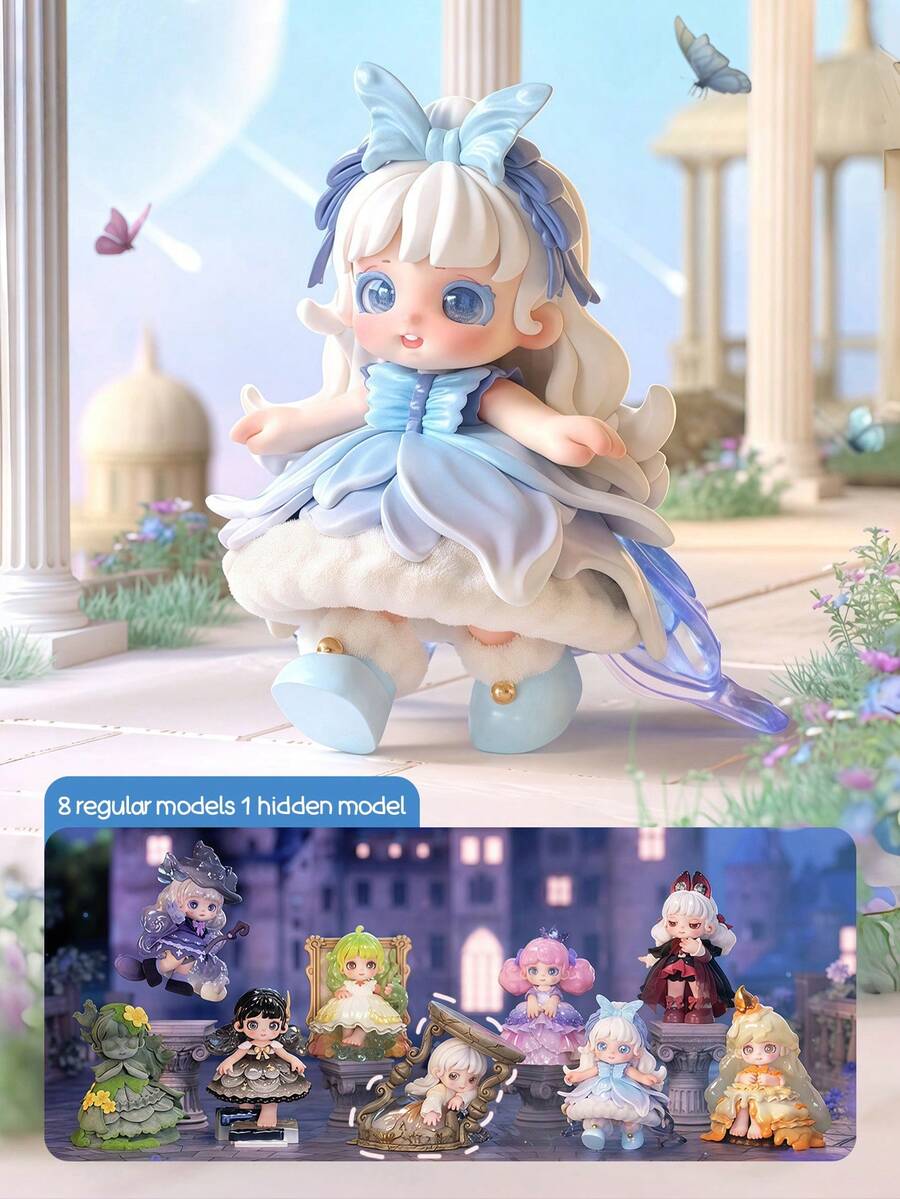 POKOJA LAND 盲盒（非毛绒填充），卡通睡堡收藏盒 - 8 款常规款 + 1 款隐藏款（隐藏款概率 0.7%），ABS 材质手办（可摆放在桌面上），专为收藏家准备的独特礼物，便携式装饰品，也是送给朋友、家人和玩具爱好者的贴心礼物，适合作为礼物送给朋友。