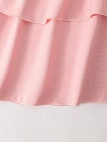 SHEIN 少女碎花针织露肩上衣和百褶裙两件套，优雅时尚的青少年服装，适合派对、圣诞节、情人节、约会、海滩、邮轮、狂欢节、复活节和其他夏季场合。 - 粉色 - 查看 6