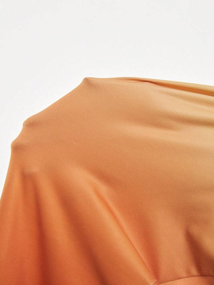 Poéselle 女士渐变色无袖休闲连衣裙 - 橘色 - 查看 8