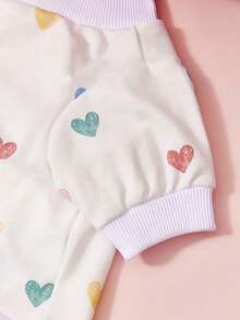 PETSIN 1. Áo nỉ in hình trái tim màu sắc, chữ đen, dày dặn và ấm áp, kiểu dáng thú cưng, thích hợp cho mùa thu và mùa đông, phối màu trắng. - trắng - Xem 7