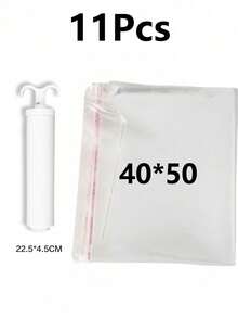 20/10/8/5/1件真空压缩袋，旅行收纳袋，衣物收纳袋，可重复使用真空袋，节省高达80%的空间，适用于夹克、衬衫、棉被、裤子、家居、宿舍、衣柜、卧室、浴室、旅行、返校季卧室、收纳袋、家居收纳、女式白色T恤、女式黑色裤子、女士冬装、连衣裙 - 彩色 - 查看 38