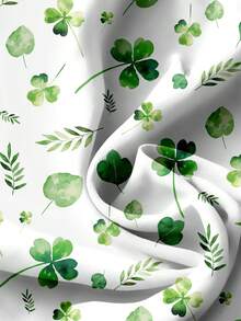 Mellowie Áo kiểu nữ cỡ lớn, phong cách tối giản, in hình cỏ ba lá ngày lễ Thánh Patrick, cổ chữ V, tay ngắn, viền bèo nhún, thích hợp cho mùa thu, mùa hè và kỳ nghỉ. - màu xanh lá - Xem 5