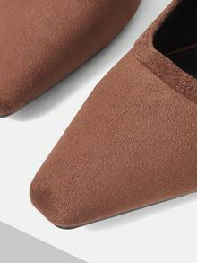 Mnmlis Women's Fashion Buckle Backstrap Comfortable Flats Valentine's Day - Brown - View 5