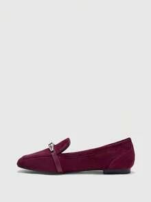 CUCCOO BIZCHIC Pantofi sport confortabili din piele de oaie, stil vintage, cu cataramă, versatili și flatanți pentru naveta - Burgundia - Vizualizare 9
