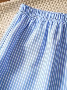 舒适休闲复古英伦风男士睡裤 - 藍色 - 查看 7