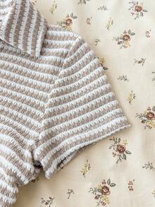 Áo thun ngắn tay cổ chữ V cho bé gái tuổi teen, áo polo lửng ôm dáng mùa hè, kiểu dáng thoải mái và vừa vặn. - Nhiều màu - Xem 4