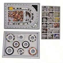 [3 Pcs Bead Tray] 1pc/2pcs/3pcs Bead Tray DIY Bead Design Plate, For Making Bracelets And Necklaces, Shaping Measurement DIY Tools - Grey - View 17