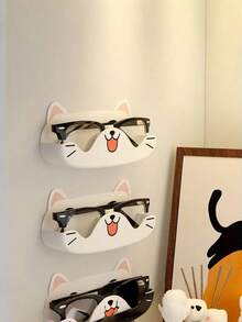 Joivida 可爱狗狗猫咪眼镜收纳盒免打孔壁挂式眼镜架防压床头时尚眼镜展示架 - 彩色 - 查看 10