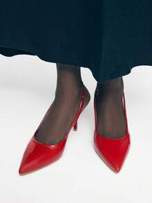 Mnmlis حذاء كعب نسائية - الأحمر - مشاهدة 11