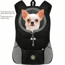Dog Backpack Carrier Pet Carrier For Small Medium Dogs Travel Bag Front Pack Breathable Adjustable With Reflective Strips For Hiking Outdoor Cats Cat Carrier Cat Bag - Black - View 2