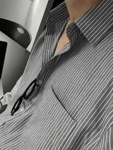 DAZY Camisa casual de manga larga con botones y rayas para hombre, primavera - Multicolor - Ver 1