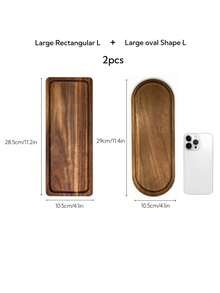 1/2 Piece Acorn-Shaped Wooden Tray, Oval Tray, Rectangular Tray, Wooden Tray, Beauty Display Tray, Perfume Tray, Bathroom Tray, Utensil Wooden Tray, Cake Tray, Kitchen Tray, Display Stand, Food Tray, Cupcake Tray, For Decoration, Halloween, Easter, Valentine's Day, Christmas, Table Decoration, For, Cake, Bread, Perfume, Jewelry, Bathroom Products - Multicolor - View 14