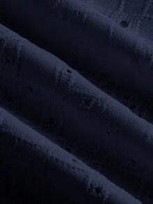 SHEIN EZwear 海军蓝针织加大码女式前系带吊带背心 - 藏蓝色 - 查看 3