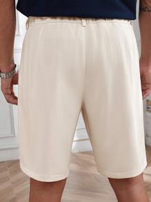 Core Aspect 男士轻便商务短裤，杏色人字纹提花面料，商务通勤皆宜，可作为男友/老公/周年纪念礼物 - 杏色 - 查看 2