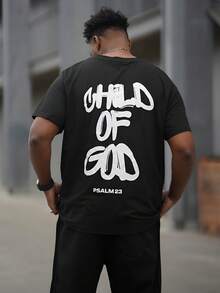 Heavens Edit 男士时尚街头图案印花宽松黑色短袖 T 恤 - 黑色 - 查看 2