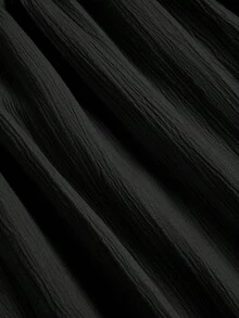 SOLERSUN 加大码蓝色立领前开襟无袖束腰系带连衣裙女式优雅休闲时尚通勤外出连衣裙夏季新款女装 - 黑色 - 查看 8