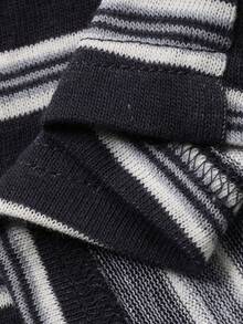 DAZY Conjunto de ropa de estar en casa informal de punto a rayas para mujer - Azul - Ver 8