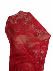 Silquee Pantalones acampanados de encaje transparente y sexy para mujer, adecuados para festivales de música, fiestas en la playa, carnavales y vacaciones, San Valentín, Navidad, citas, salidas, fiestas en discotecas y reuniones - Rojo - Ver 7