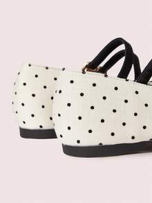 CUCCOO DOLLMOD Spring And Autumn New Retro Round Toe Yellow Suede Ballet Dance Shoes Women's Ballet Gentle Fashion Women's Low Vamp Flat Bottom Shoes Women's Polka Dot Mary Jane Valentine's Day - Polka dot - View 9