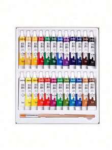 SHEIN 12/18/24/36 色鲜艳色彩 5ml 管水彩管，超值水彩颜料，适合成人艺术家和初学者的艺术用品，返校用品，学校用品 - 彩色 - 查看 14