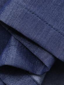 DAZY Women's Casual Washed Square Collar Puff Sleeve Shirt And Wide Leg Jeans Set, Summer - Medium Wash - View 9