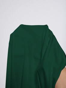 SHEIN Essnce 女士纯色修身休闲日常短袖T恤 绿色露脐上衣 基本款上衣 绿色夏季上衣 方领上衣 祖母绿上衣 绿色 - 墨綠色 - 查看 8