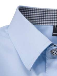 Manfinity Mode Men Contrast Plaid Button Up Shirt - Baby Blue - View 5