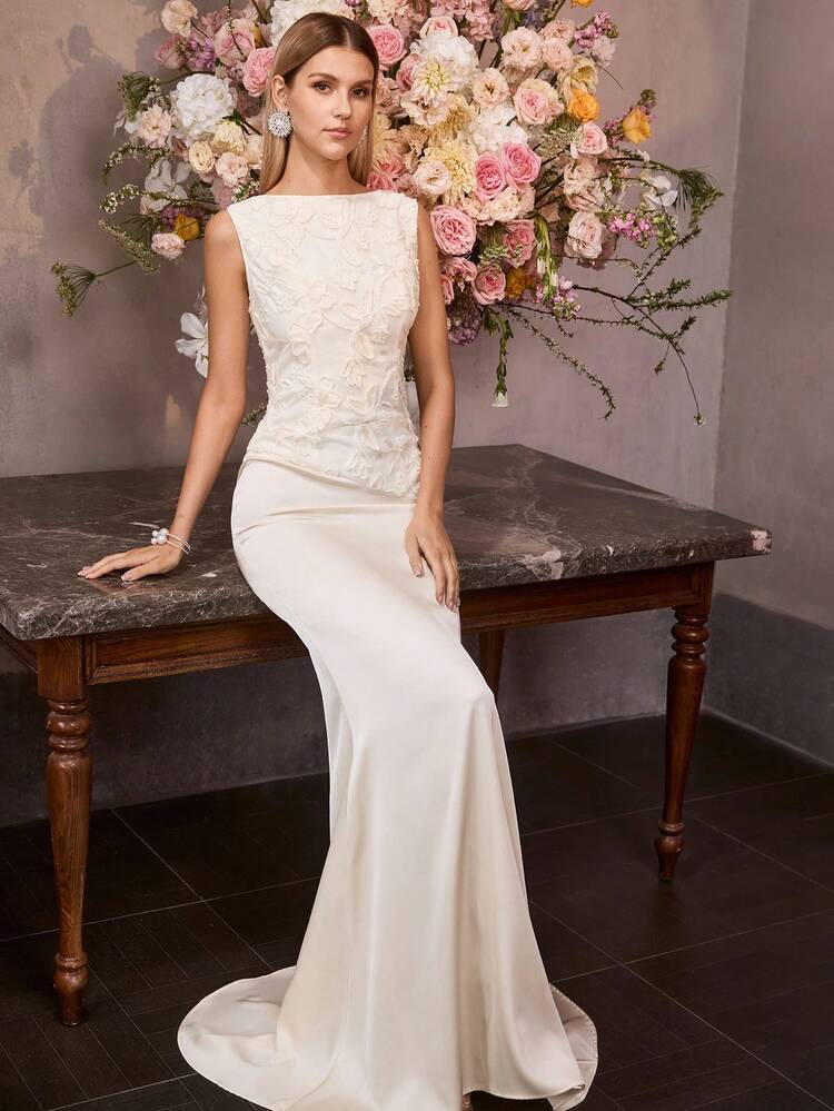 MOTF Soiréza Besticktes Patchwork Meerjungfrau Maxi Cocktailkleid, Frühling/Sommer