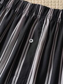 男士弹力腰带条纹休闲日常平角内裤 - 彩色 - 查看 7