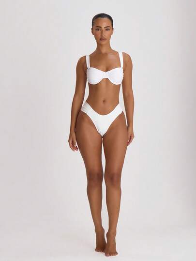 Musera Resort Underwired Ruched Cup Bikini Top Swim Vacation Holiday Summer Travel Beachwear Basics Hen Do Wedding Bridal Bachelorette Resort Core