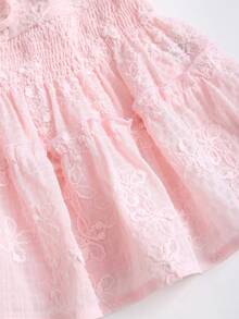 SHEIN Sweetro Spring/Summer New V-Neck Ruffle Sleeve Cinched Waist A-Line Blouse, Suitable For Outings And Commuting - Pink - View 4