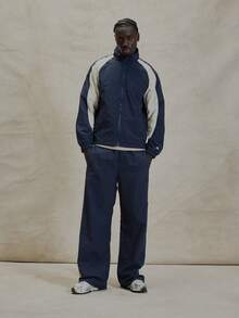 Curved Panel Long Sleeve Nylon Zip Through Top Branded Cuff Detailing Bungee Cords Jacket Spring Summer Essentials - Multicolor - View 4