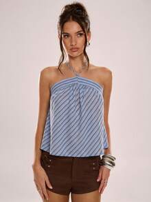 Avenya 女士休闲条纹吊带A字宽松背心 - 彩色 - 查看 1