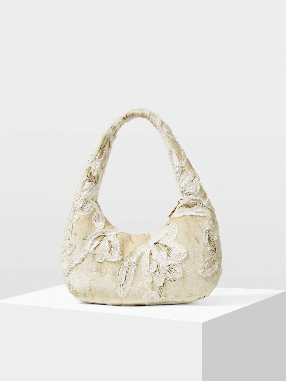 LADIES FASHION ELEGANT ART FLORAL PATTERN HANDBAG HOBO BAG, SUITABLE FOR DATING COMMUTE SCENES
