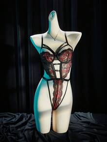 SpicyHot 1pc Women Lace Jumpsuit With Underwire, Sexy - Multicolor - View 5