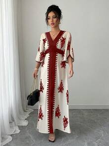 Rafferiza 女士长裙 - 酒紅色 - 查看 6