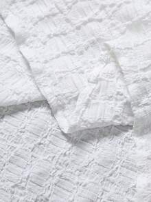 OTTIMOZO Bộ áo sơ mi nam tay ngắn dệt jacquard, cổ bẻ. - trắng - Xem 5