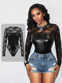 BamGleam Ladies' Summer Clothing, Ladies' Summer Black Jumpsuit, Ladies' High-Stretch Knitted Coated Material And Lace-Spliced See-Through Black Jumpsuit
Ladies' Sexy Black One-Piece Summer Clothing, 2026 Ladies' Summer Beach Bikini 2026, Ladies' Beach Wear,
Ladies' Beach Wear, Ladies' Sexy Outfits - Black - View 3