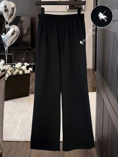 GlowEve Women's Casual Embroidered Sweatpants For Commuting And Street Wear, Summer