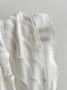 Elamini Women's Apricot Fringe V-Neck Halter Shell Dress, Versatile For Beach Vacation Outfit - White - View 6