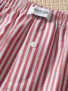 EverLounge Quần dài mặc nhà thoải mái, phong cách retro Anh Quốc bằng chất liệu cotton dành cho nam giới. - Đỏ - Xem 6