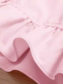 SHEIN Young Girl Sleeveless Ruffled Blouse - Baby Pink - View 3