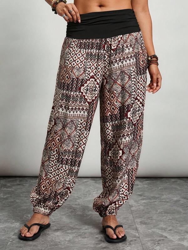 Freevana 大码休闲印花裤