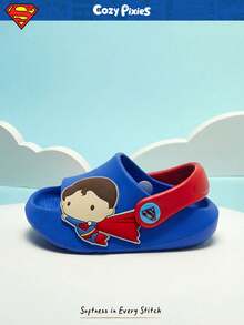 SUPERMAN X Cozy Pixies 1 双时尚百搭 DC 超级英雄可爱露趾防滑透气镂空拖鞋，男婴鞋，适合室内外穿着 - 藍色 - 查看 8