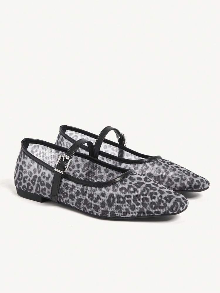 CUCCOO CHICEST Women's Leopard Print Casual Slip-On Flat Sandals, Breathable For Work And Daily Wear Wedding Shoes Spring Shoes Bride Shoes