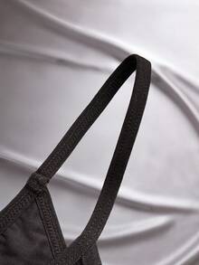 EmpressEnvy Women Black High Stretch Fabric Thongs Casual Panties - Black - View 5