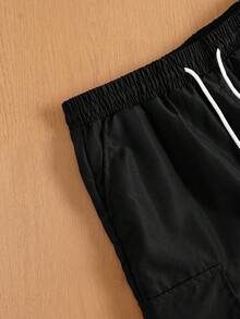 TOKVUE Men's Ins Fashion Street Drawstring Work Shorts, Men's Street Shorts, Cool And Fashionable, Suitable For Daily Wear, Going Out, Meeting Friends, Going To School, Party. Can Be Used As A Gift For Boyfriends, Sons - Black - View 4