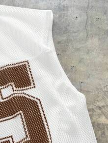 AXEPEAK Men's Mesh Fabric Digital 95 Print Sleeveless Tank Top - White - View 6