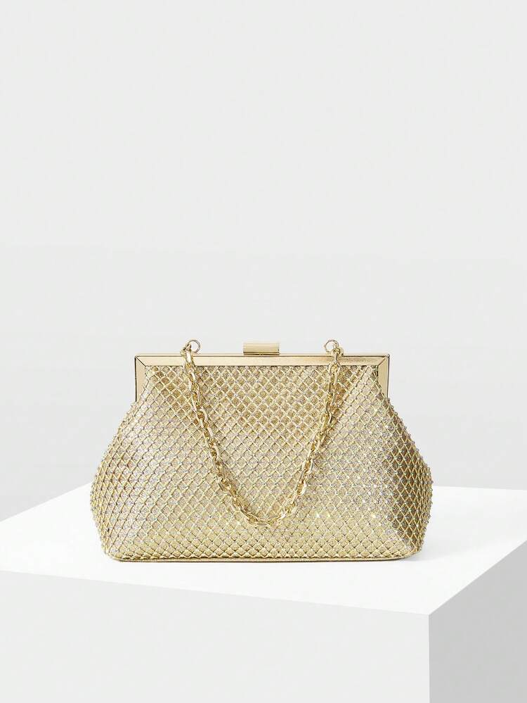 POCHETTE DE SOIRÉE FEMME AVEC CHAÎNE ORNÉE DE STRASS