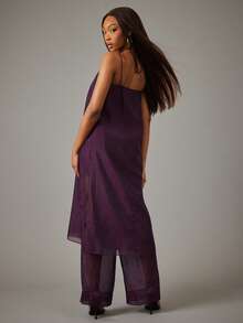 NYA SZN Matching Two Pieces Set Sheet Tunic Top And Pant Purple - Purple - View 2